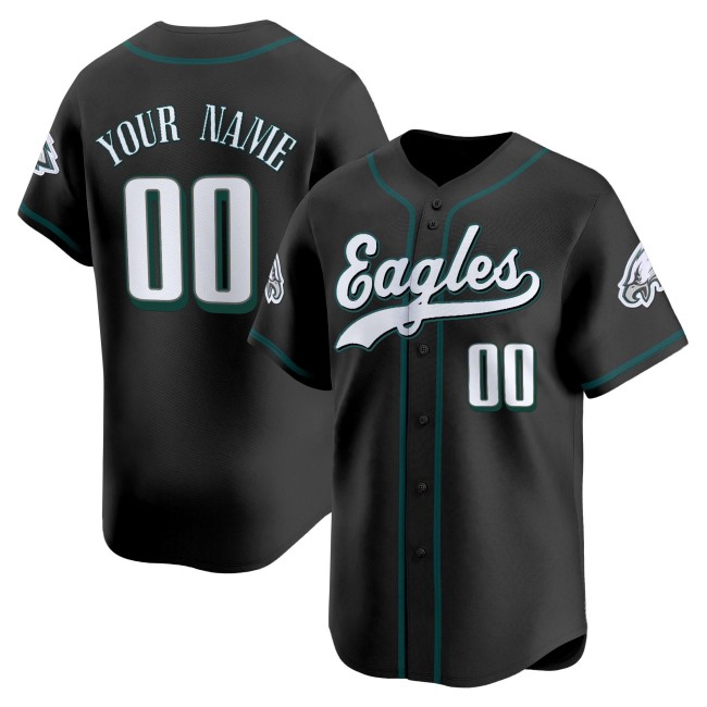 Philadelphia Eagles Custom Black 2025 Vapor Limited Stitched Baseball Jersey