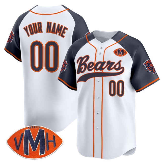 Chicago Bears Custom Navy Alternate 2025 VMH Patch Vapor Limited Stitched Baseball Jersey