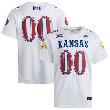 Men's Kansas Jayhawks #00 White adidas Premier Strategy Stitched Football Jersey