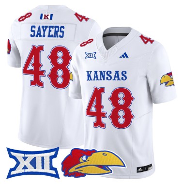 Men's Kansas Jayhawks #48 Gale Sayers White F.U.S.E. 2025 Vapor Limited Stitched Football Jersey