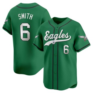 Men's Philadelphia Eagles #6 DeVonta Smith Kelly Green 2025 Vapor Limited Stitched Baseball Jersey