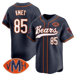Men's Chicago Bears #85 Cole Kmet Navy With VMH Patch 2025 Vapor Limited Stitched Baseball Jersey