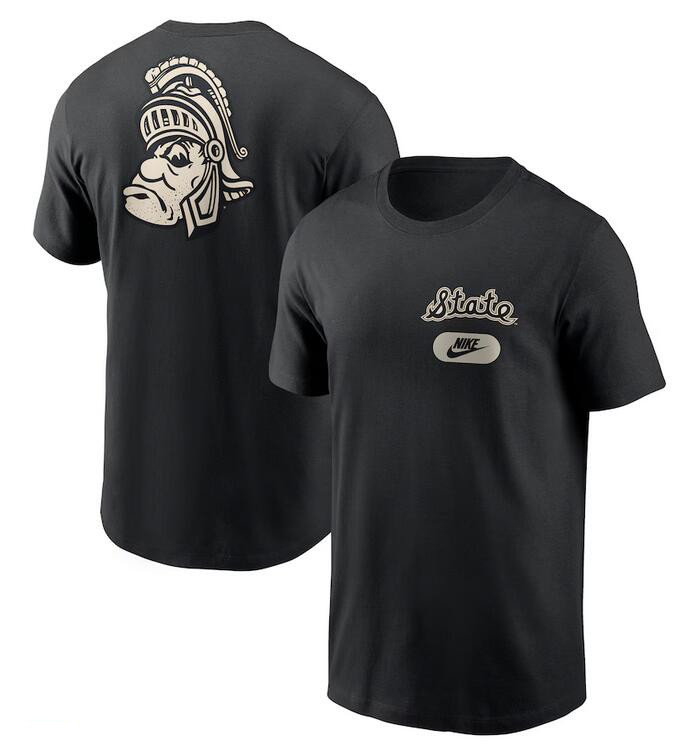 Men's Michigan State Spartans Black Fashion T-Shirt