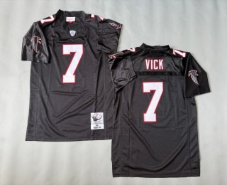 Men's Atlanta Falcons #7 Michael Vick Black 2002 Throwbacks Authentics Mitchell & Ness NFL Jersey