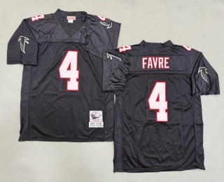 Men's Atlanta Falcons #4 Black Brett Favre Throwbacks Authentics Mitchell & Ness NFL Jersey