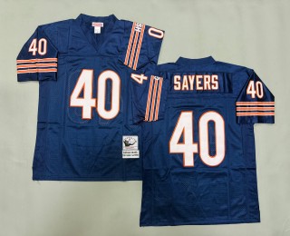 Men's Chicago Bears #40 Gale Sayers Navy Throwbacks Authentics Mitchell & Ness NFL Jersey