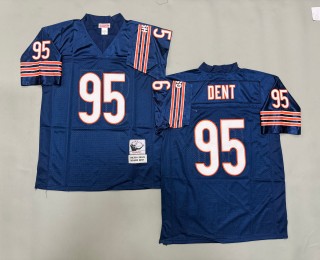 Men's Chicago Bears #95 Richard Dent Navy Throwbacks Authentics Mitchell & Ness NFL Jersey