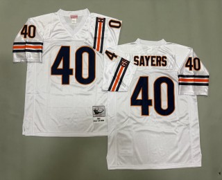 Men's Chicago Bears #40 Gale Sayers White 1969 Throwbacks Authentics Mitchell & Ness NFL Jersey