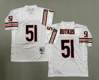 Men's Chicago Bears #51 Dick Butkus White 1970 Throwbacks Authentics Mitchell & Ness NFL Jersey