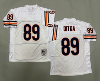 Men's Chicago Bears #89 Mike Ditka White 1966 Throwbacks Authentics Mitchell & Ness NFL Jersey