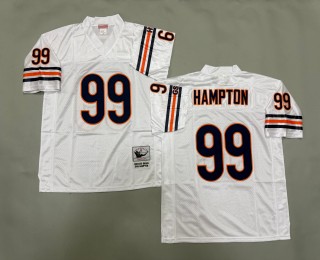 Men's Chicago Bears #99 Dan Hampton White 1985 Throwbacks Authentics Mitchell & Ness NFL Jersey