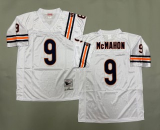 Men's Chicago Bears #9 Jim McMahon White 1985 Throwbacks Authentics Mitchell & Ness NFL Jersey