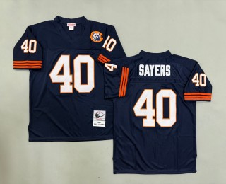 Men's Chicago Bears #40 Gale Sayers Navy 1969 Throwbacks Authentics Mitchell & Ness NFL Jersey - With Big Number Bears Patch