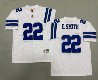 Men's Dallas Cowboys #22 Emmitt Smith White 1994 Throwbacks Authentics Mitchell & Ness NFL Jersey