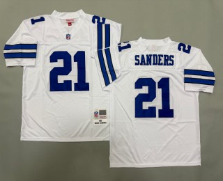Men's Dallas Cowboys #21 Deion Sanders White 1995 Replica Collection Mitchell & Ness NFL Jersey