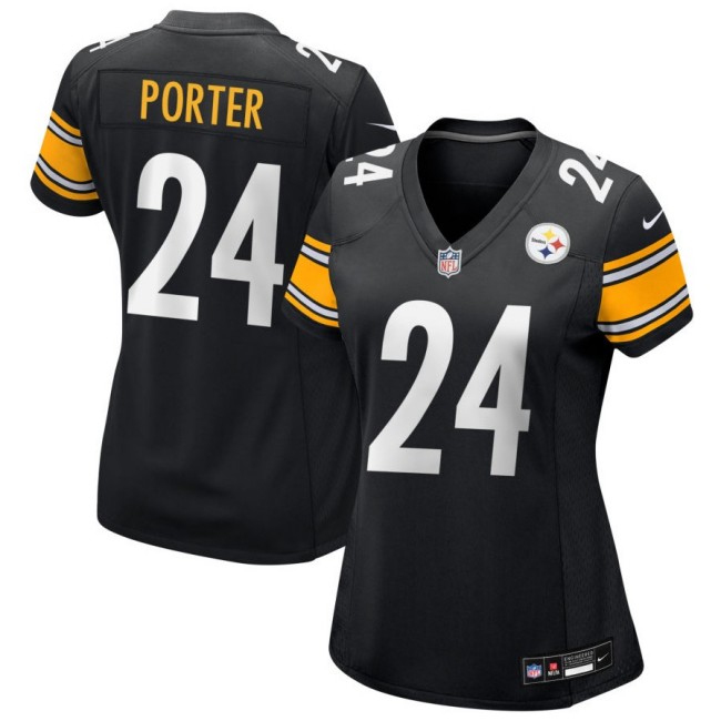 Women's Pittsburgh Steelers #24 Joey Porter Jr. Nike Black Game Jersey