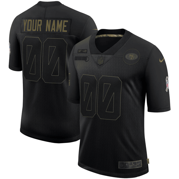 Men's San Francisco 49ers Custom Black 2020 Salute to Service Vapor Game Jersey