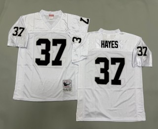 Men's Oakland Raiders #37 Lester Hayes Mitchell & Ness Throwbacks Authentics White NFL Jersey