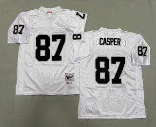 Men's Oakland Raiders #87 Dave Casper Mitchell & Ness 1974 Throwbacks Authentics White NFL Jersey