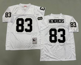 Men's Oakland Raiders #83 Ted Hendricks Mitchell & Ness Throwbacks Authentics White NFL Jersey