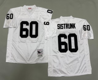 Men's Oakland Raiders #60 Otis Sistrunk Mitchell & Ness Throwbacks Authentics White NFL Jersey