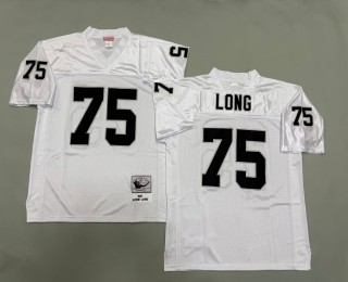 Men's Oakland Raiders #75 Howie Long Mitchell & Ness 1987 Throwbacks Authentics White NFL Jersey
