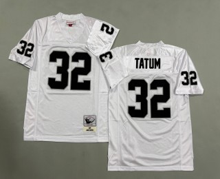 Men's Oakland Raiders #32 Jack Tatum Mitchell & Ness 1976 Throwbacks Authentics White NFL Jersey