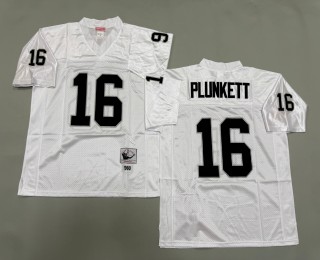 Men's Oakland Raiders #16 Jim Plunkett Mitchell & Ness 1980 Throwbacks Authentics White NFL Jersey