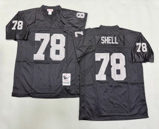 Men's Oakland Raiders #78 Art Shell Mitchell & Ness Throwbacks Authentics Black NFL Jersey