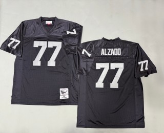 Men's Oakland Raiders #77 Lyle Alzado Mitchell & Ness 1983 Throwbacks Authentics Black NFL Jersey