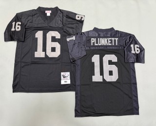 Men's Oakland Raiders #16 Jim Plunkett Mitchell & Ness 1980 Throwbacks Authentics Black NFL Jersey