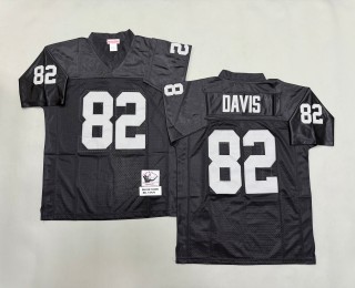 Men's Oakland Raiders #82 Al Davis Mitchell & Ness Throwbacks Authentics Black NFL Jersey