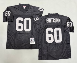Men's Oakland Raiders #60 Otis Sistrunk Mitchell & Ness Throwbacks Authentics Black NFL Jersey