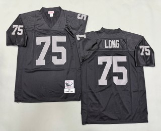 Men's Oakland Raiders #75 Howie Long Mitchell & Ness 1987 Throwbacks Authentics Black NFL Jersey