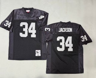 Men's Oakland Raiders #34 Bo Jackson Mitchell & Ness 1988 Throwbacks Authentics Black NFL Jersey
