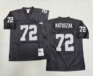 Men's Oakland Raiders #72 John Matuszak Mitchell & Ness 1976 Throwbacks Authentics Black NFL Jersey