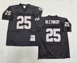 Men's Oakland Raiders #25 Fred Biletnikoff Mitchell & Ness Throwbacks Authentics Black NFL Jersey