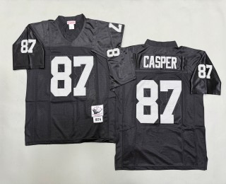 Men's Oakland Raiders #87 Dave Casper Mitchell & Ness 1974 Throwbacks Authentics Black NFL Jersey
