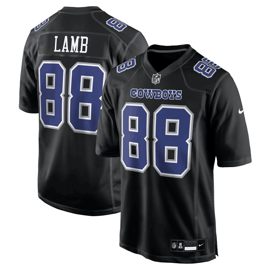 Men's Dallas Cowboys Active Player Custom Carbon Black Limited Stitched Game Jersey