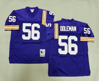 Men's Minnesota Vikings #56 Chris Doleman Mitchell & Ness Throwbacks Authentics Purple Jersey