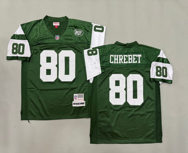 Men's New York Jets #80 Wayne Chrebet Mitchell & Ness 2000 Replica Collection Green Jersey