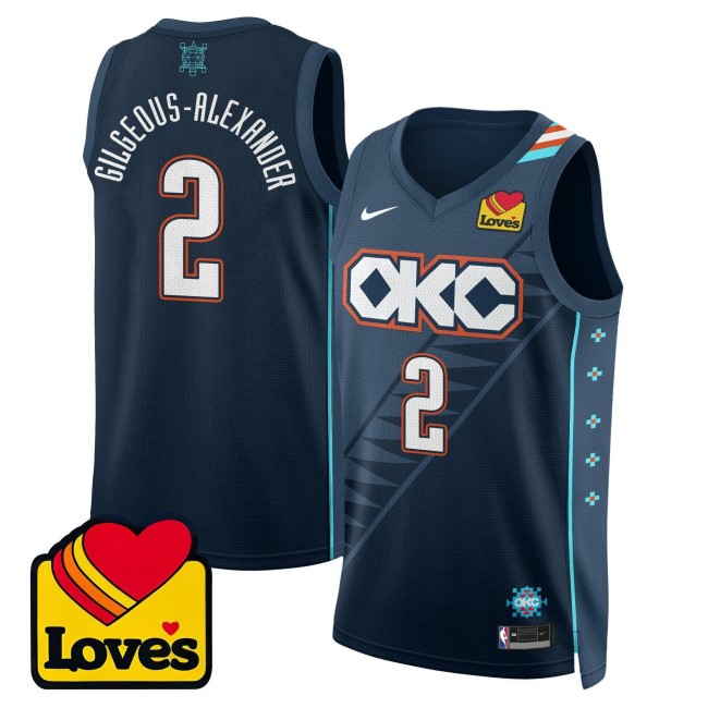 Men's Oklahoma City Thunder #2 Shai Gilgeous-Alexander 2025-26 City Edition Nike Jersey
