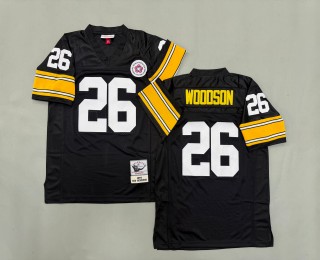Men's Pittsburgh Steelers #26 Rod Woodson Mitchell & Ness 1994 Throwbacks Authentics Bold Black Jerseys