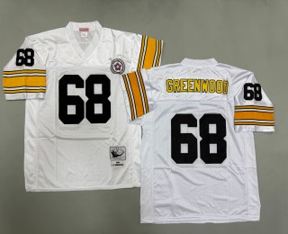 Men's Pittsburgh Steelers #68 L.C. Greenwood Mitchell & Ness 1978 Throwbacks Authentics Bold White Jerseys
