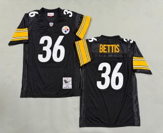 Men's Pittsburgh Steelers #36 Jerome Bettis Mitchell & Ness 1996 Throwbacks Authentics Black Jersey