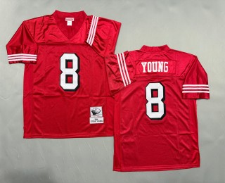 Men's San Francisco 49ers #8 Steve Young Mitchell & Ness 1994 Throwbacks Authentics Red Jersey