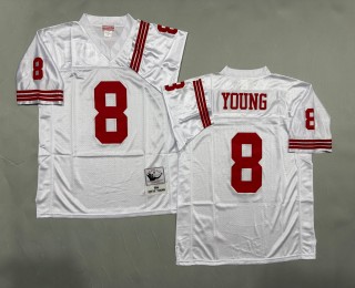 Men's San Francisco 49ers #8 Steve Young Mitchell & Ness 1994 Throwbacks Authentics White Jersey