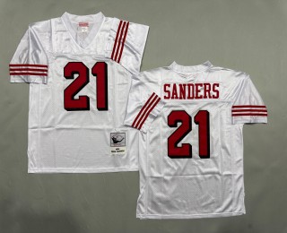 Men's San Francisco 49ers #21 Deion Sanders Mitchell & Ness 1994 Throwbacks Authentics White Jerseys