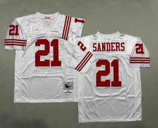 Men's San Francisco 49ers #21 Deion Sanders Mitchell & Ness 1994 Throwbacks Authentics White Jersey