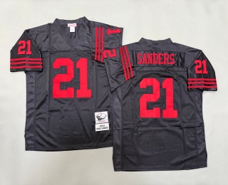 Men's San Francisco 49ers #21 Deion Sanders Mitchell & Ness 1994 Throwbacks Authentics Black Jersey
